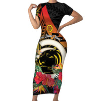 Vanuatu Boar Tusk Yumi Yumi Yumi Short Sleeve Bodycon Dress Independens Dei Long God Yumi Stanap