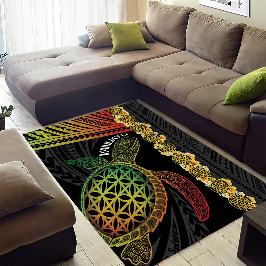 Vanuatu Sand Drawing Turtle Area Rug Happy Independence Day
