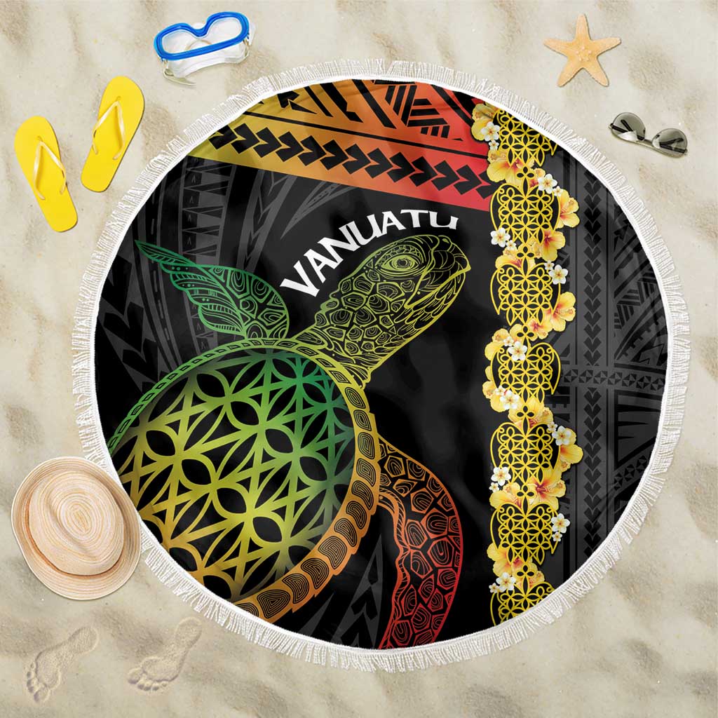 Vanuatu Sand Drawing Turtle Beach Blanket Happy Independence Day