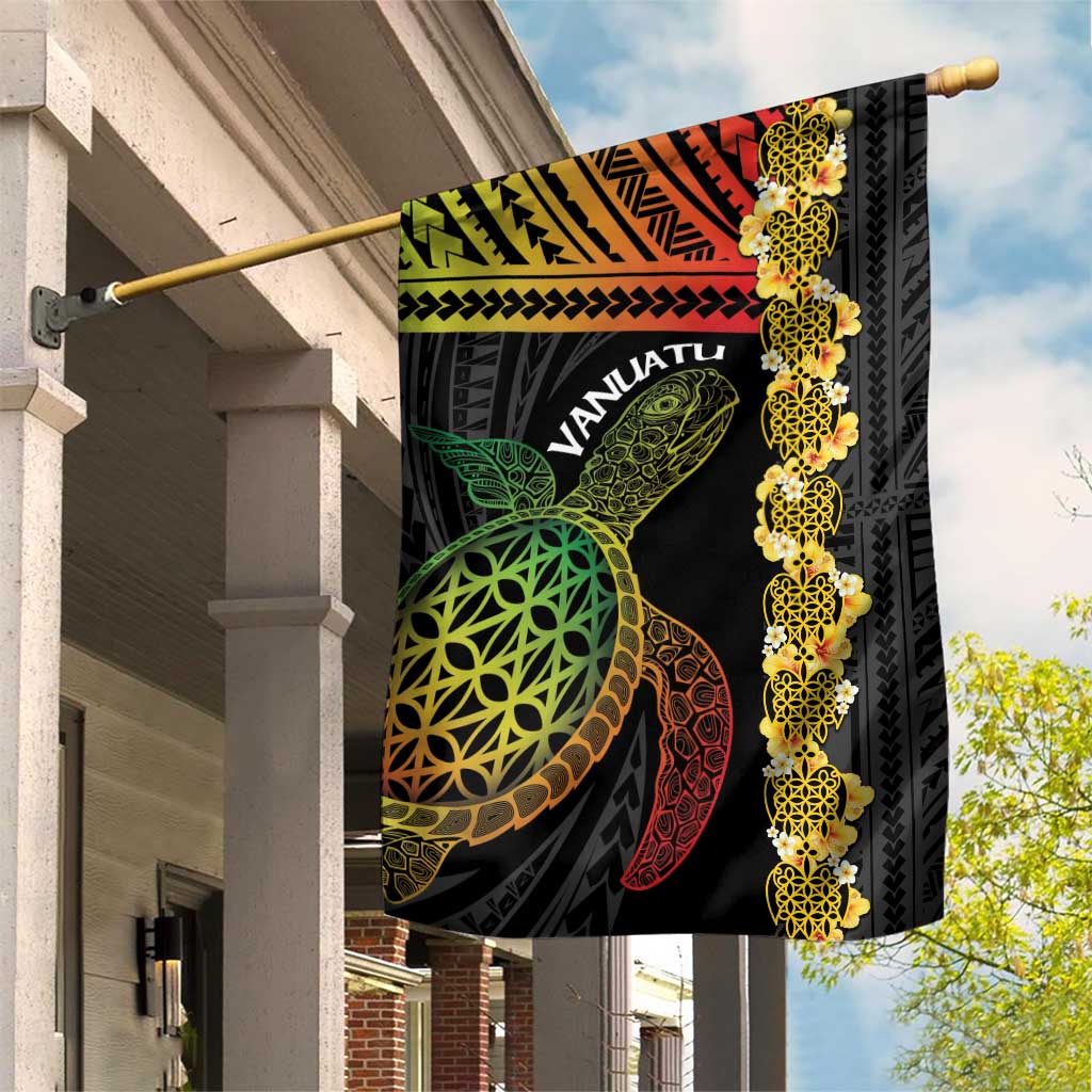 Vanuatu Sand Drawing Turtle Garden Flag Happy Independence Day