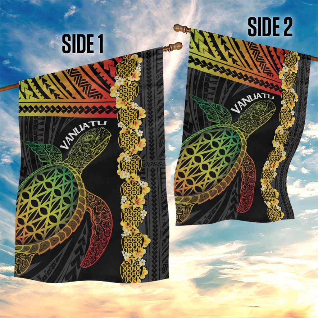 Vanuatu Sand Drawing Turtle Garden Flag Happy Independence Day