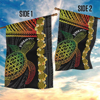 Vanuatu Sand Drawing Turtle Garden Flag Happy Independence Day