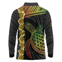 Vanuatu Sand Drawing Turtle Long Sleeve Polo Shirt Happy Independence Day LT14 - Polynesian Pride