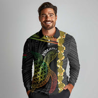 Vanuatu Sand Drawing Turtle Long Sleeve Polo Shirt Happy Independence Day LT14 - Polynesian Pride