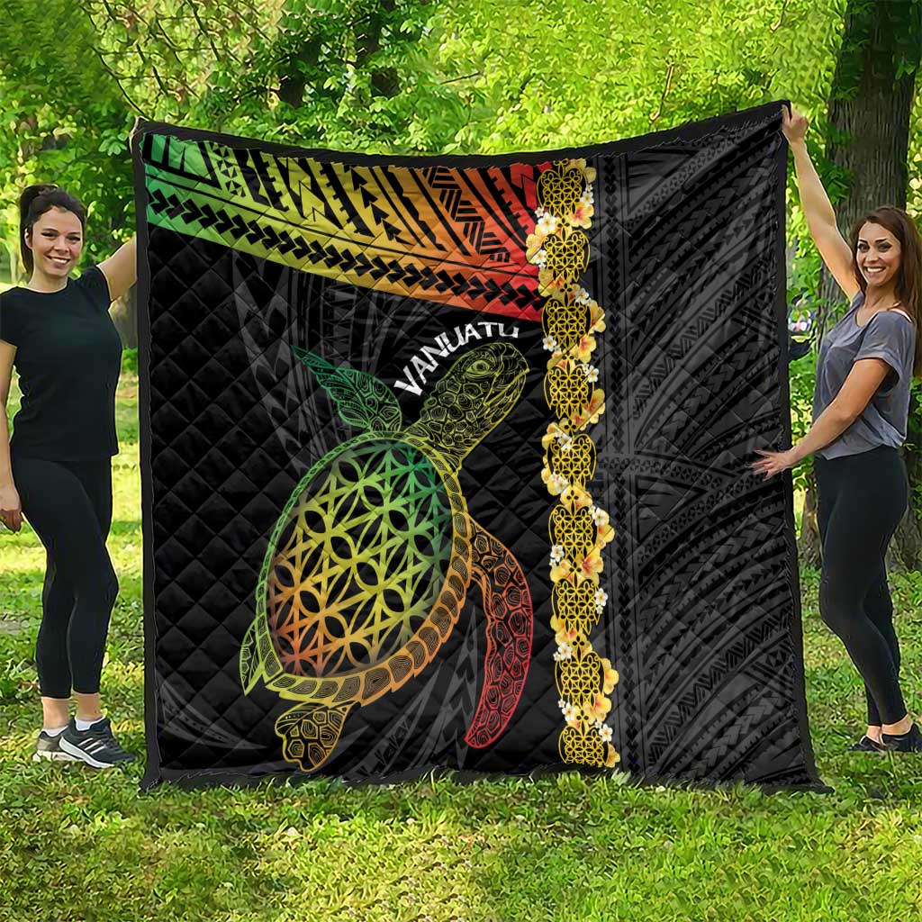 Vanuatu Sand Drawing Turtle Quilt Happy Independence Day