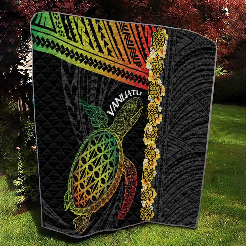 Vanuatu Sand Drawing Turtle Quilt Happy Independence Day