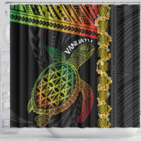 Vanuatu Sand Drawing Turtle Shower Curtain Happy Independence Day
