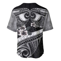 Black Polynesia Baseball Jersey Tribal Pattern Tropical Frangipani LT14 - Polynesian Pride