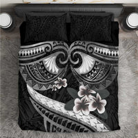 Black Polynesia Bedding Set Tribal Pattern Tropical Frangipani LT14 Black - Polynesian Pride