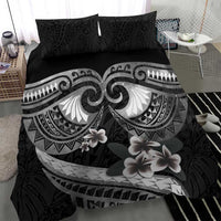 Black Polynesia Bedding Set Tribal Pattern Tropical Frangipani LT14 - Polynesian Pride