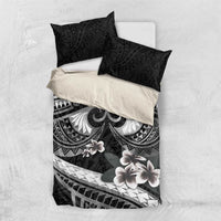 Black Polynesia Bedding Set Tribal Pattern Tropical Frangipani LT14 US Twin 172cm x 218cm Black - Polynesian Pride