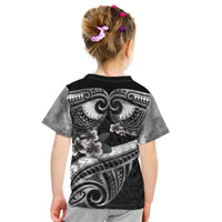 Black Polynesia Kid T Shirt Tribal Pattern Tropical Frangipani LT14 - Polynesian Pride