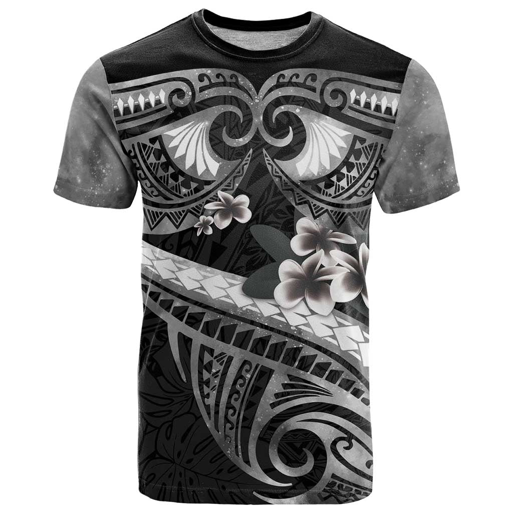 Black Polynesia T Shirt Tribal Pattern Tropical Frangipani LT14 Black - Polynesian Pride