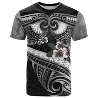 Black Polynesia T Shirt Tribal Pattern Tropical Frangipani LT14 Black - Polynesian Pride