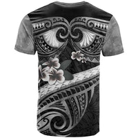 Black Polynesia T Shirt Tribal Pattern Tropical Frangipani LT14 - Polynesian Pride