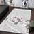 White Polynesia Area Rug Tribal Pattern Tropical Frangipani