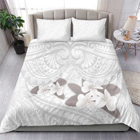 White Polynesia Bedding Set Tribal Pattern Tropical Frangipani LT14 - Polynesian Pride