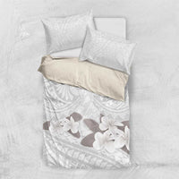 White Polynesia Bedding Set Tribal Pattern Tropical Frangipani LT14 US Twin 172cm x 218cm White - Polynesian Pride
