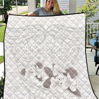 White Polynesia Quilt Tribal Pattern Tropical Frangipani LT14 White - Polynesian Pride