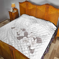 White Polynesia Quilt Tribal Pattern Tropical Frangipani LT14 - Polynesian Pride