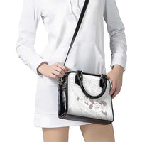 White Polynesia Shoulder Handbag Tribal Pattern Tropical Frangipani LT14 - Polynesian Pride
