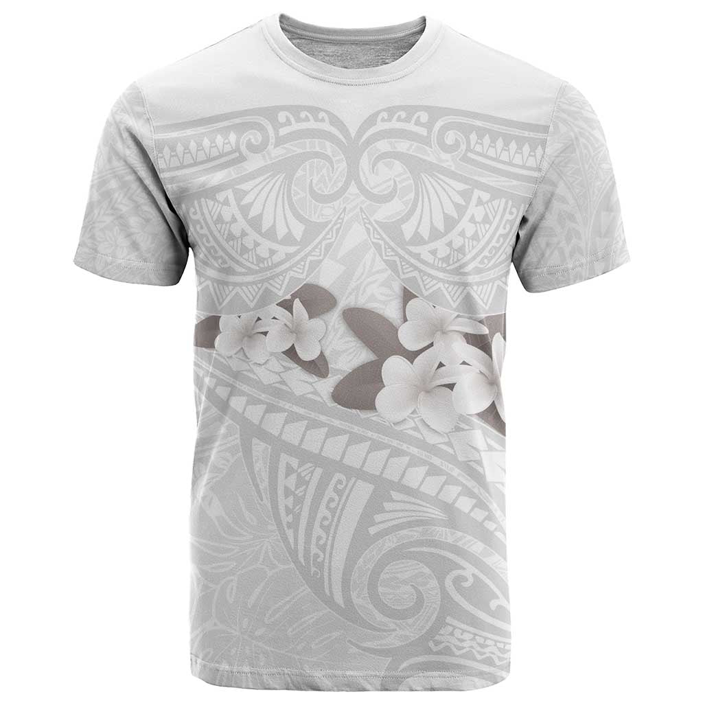 White Polynesia T Shirt Tribal Pattern Tropical Frangipani LT14 White - Polynesian Pride