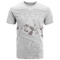 White Polynesia T Shirt Tribal Pattern Tropical Frangipani LT14 White - Polynesian Pride