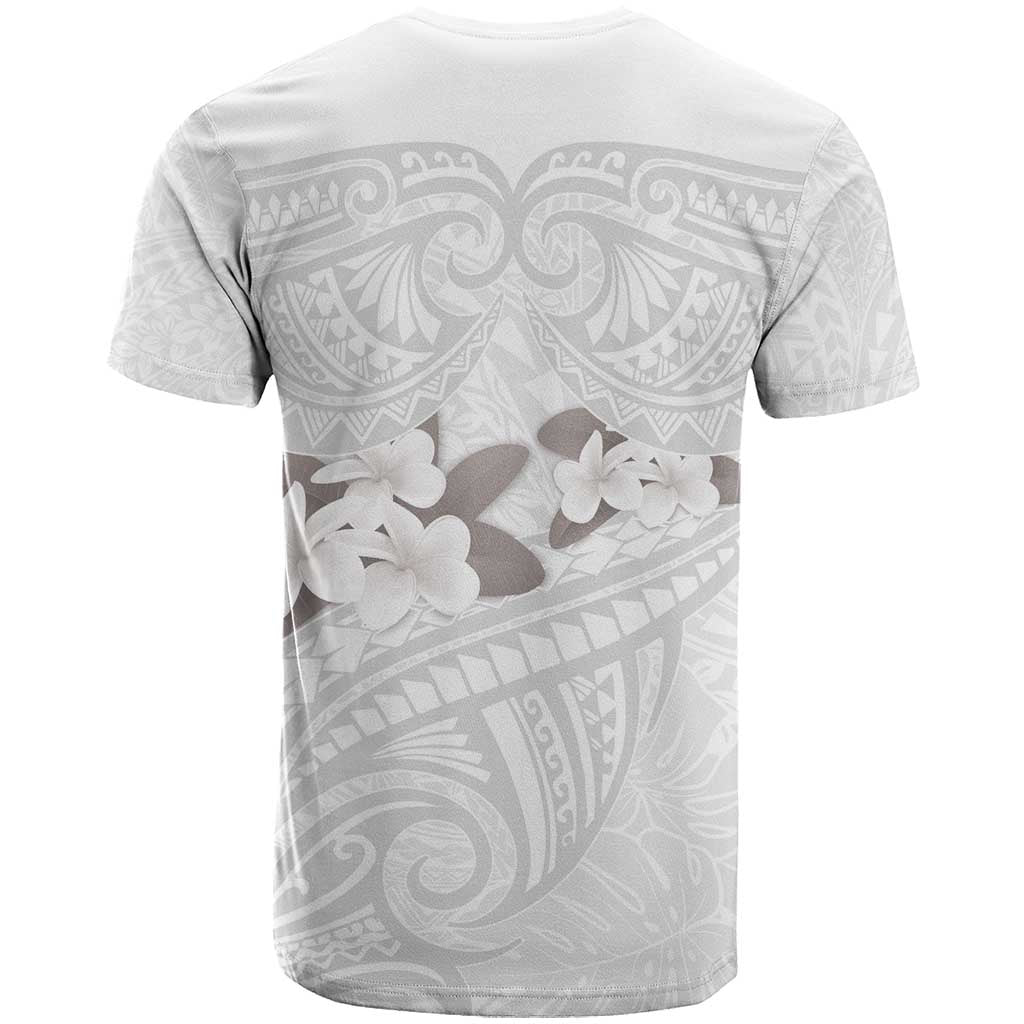 White Polynesia T Shirt Tribal Pattern Tropical Frangipani LT14 - Polynesian Pride