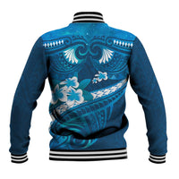 Blue Polynesia Baseball Jacket Tribal Pattern Tropical Frangipani LT14 - Polynesian Pride
