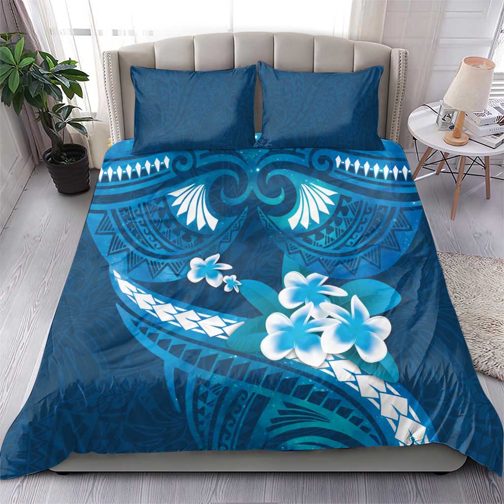 Blue Polynesia Bedding Set Tribal Pattern Tropical Frangipani LT14 - Polynesian Pride