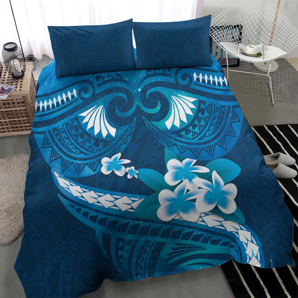 Blue Polynesia Bedding Set Tribal Pattern Tropical Frangipani LT14 - Polynesian Pride