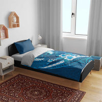 Blue Polynesia Bedding Set Tribal Pattern Tropical Frangipani LT14 - Polynesian Pride
