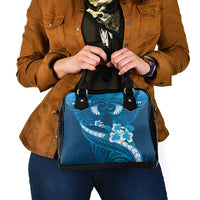 Blue Polynesia Shoulder Handbag Tribal Pattern Tropical Frangipani LT14 - Polynesian Pride