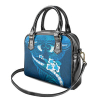 Blue Polynesia Shoulder Handbag Tribal Pattern Tropical Frangipani LT14 - Polynesian Pride