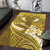 Gold Polynesia Area Rug Tribal Pattern Tropical Frangipani