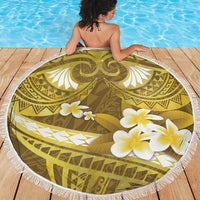 Gold Polynesia Beach Blanket Tribal Pattern Tropical Frangipani LT14 - Polynesian Pride