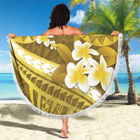 Gold Polynesia Beach Blanket Tribal Pattern Tropical Frangipani LT14 - Polynesian Pride