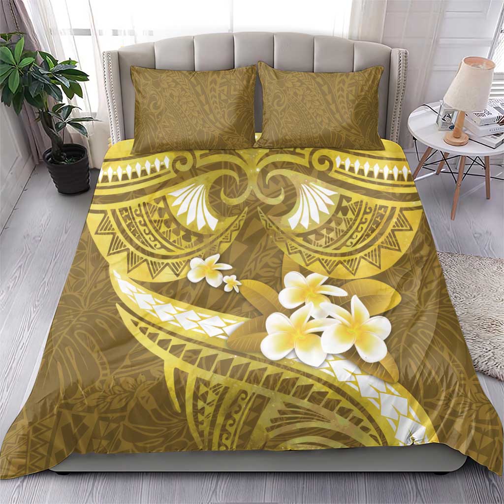 Gold Polynesia Bedding Set Tribal Pattern Tropical Frangipani LT14 - Polynesian Pride