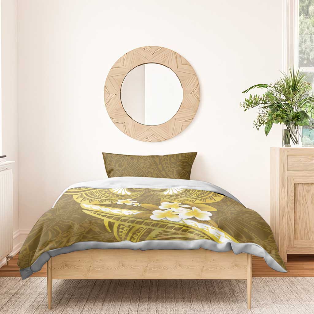 Gold Polynesia Bedding Set Tribal Pattern Tropical Frangipani LT14 - Polynesian Pride