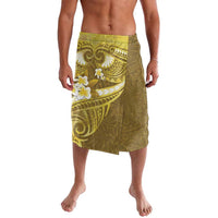 Gold Polynesia Lavalava Tribal Pattern Tropical Frangipani