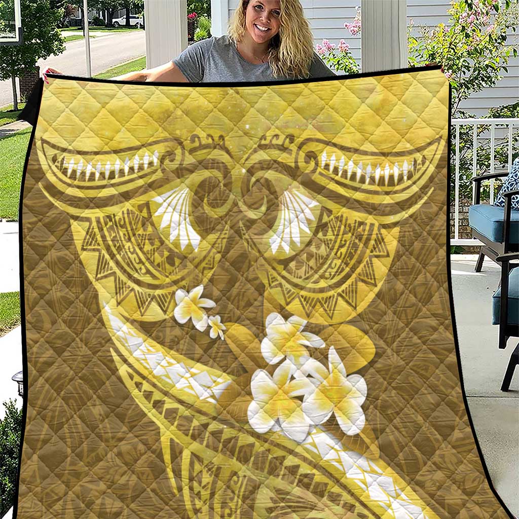 Gold Polynesia Quilt Tribal Pattern Tropical Frangipani LT14 Gold - Polynesian Pride