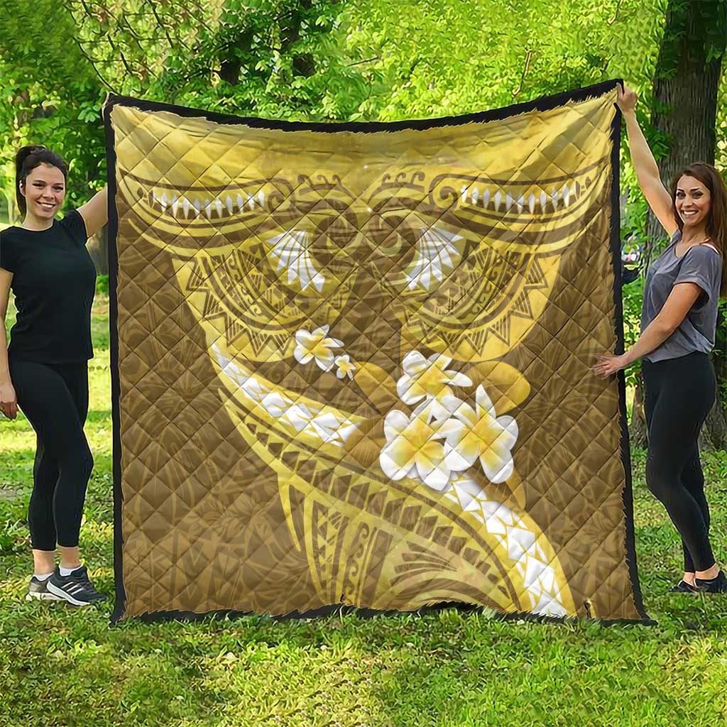 Gold Polynesia Quilt Tribal Pattern Tropical Frangipani LT14 - Polynesian Pride