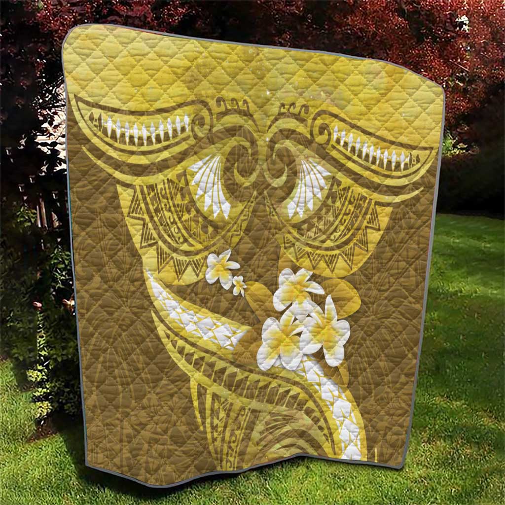 Gold Polynesia Quilt Tribal Pattern Tropical Frangipani LT14 - Polynesian Pride