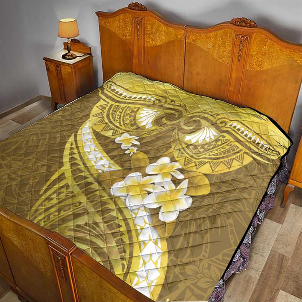 Gold Polynesia Quilt Tribal Pattern Tropical Frangipani LT14 - Polynesian Pride