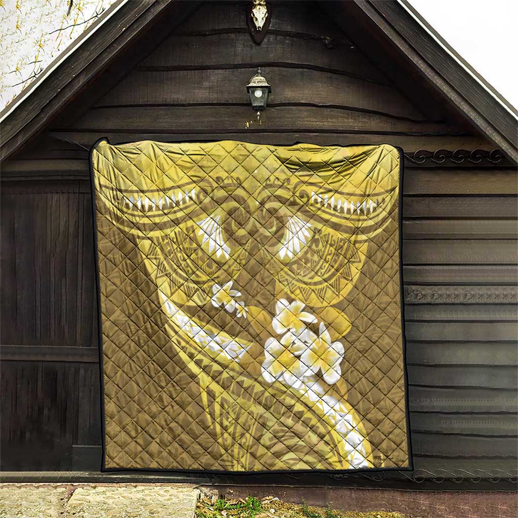 Gold Polynesia Quilt Tribal Pattern Tropical Frangipani LT14 - Polynesian Pride