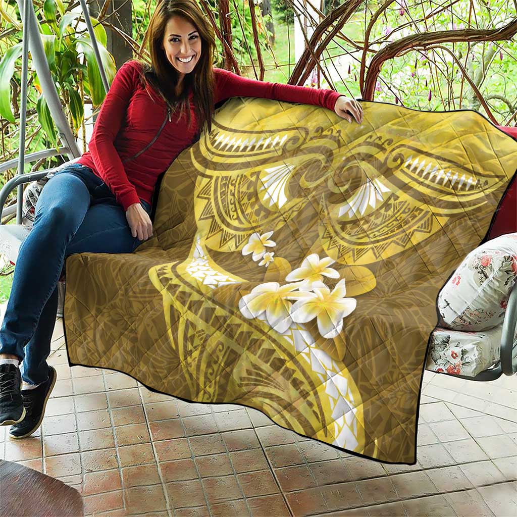 Gold Polynesia Quilt Tribal Pattern Tropical Frangipani LT14 - Polynesian Pride