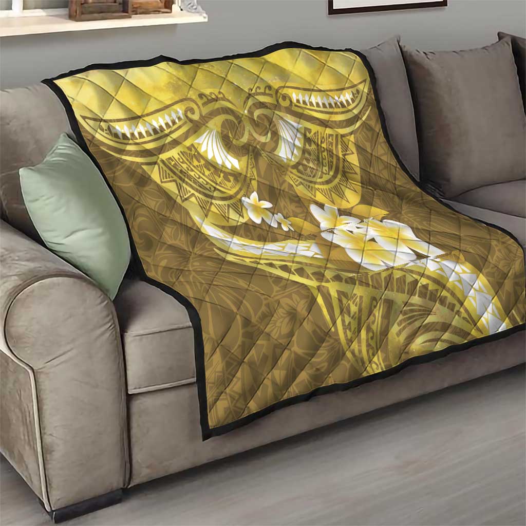 Gold Polynesia Quilt Tribal Pattern Tropical Frangipani LT14 - Polynesian Pride