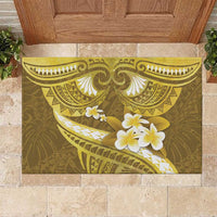 Gold Polynesia Rubber Doormat Tribal Pattern Tropical Frangipani LT14 Gold - Polynesian Pride