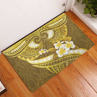 Gold Polynesia Rubber Doormat Tribal Pattern Tropical Frangipani LT14 - Polynesian Pride