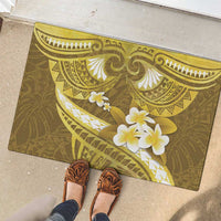 Gold Polynesia Rubber Doormat Tribal Pattern Tropical Frangipani LT14 - Polynesian Pride